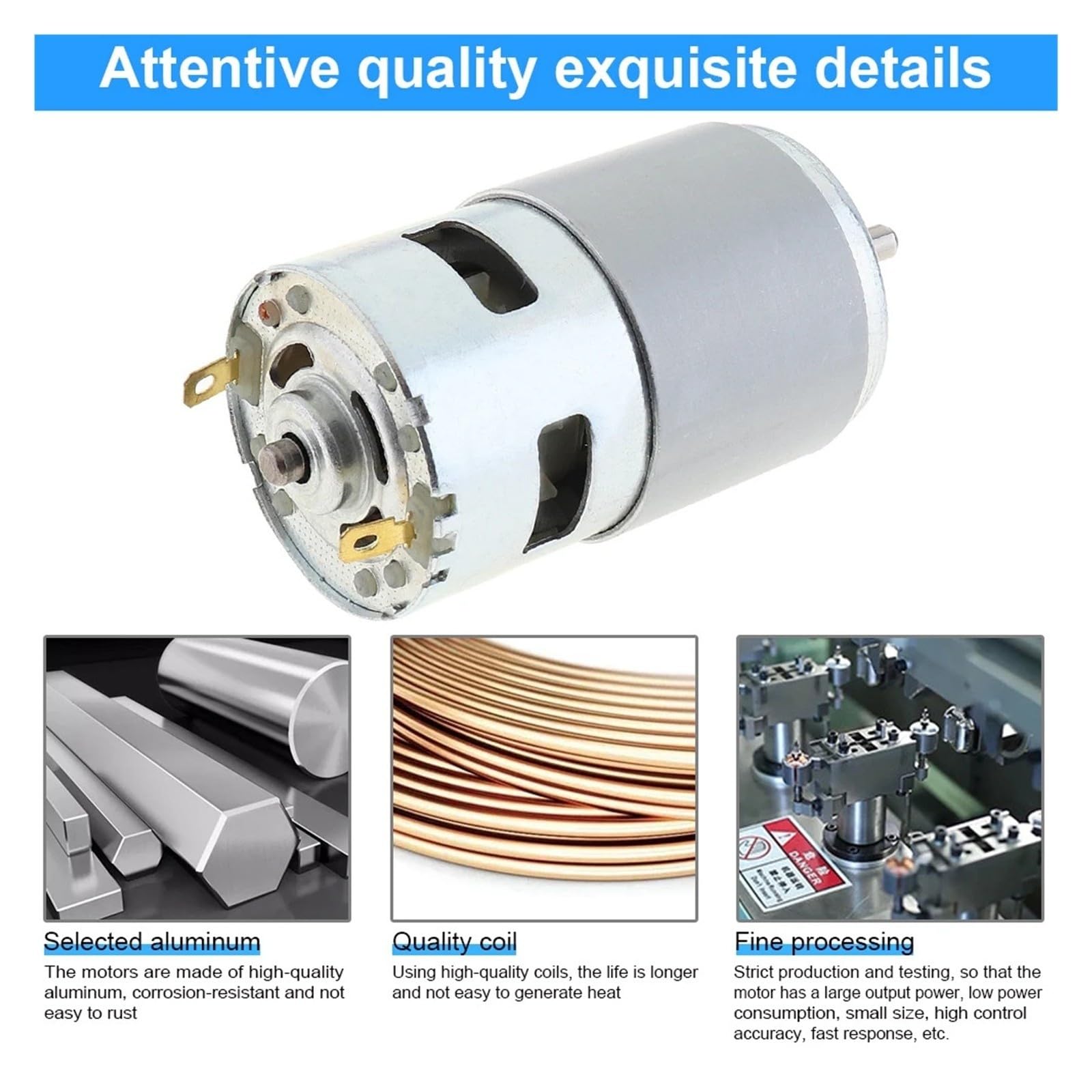 Motor DC 12V/24V 3000-12000RPM Par Grande De Alta Velocidad