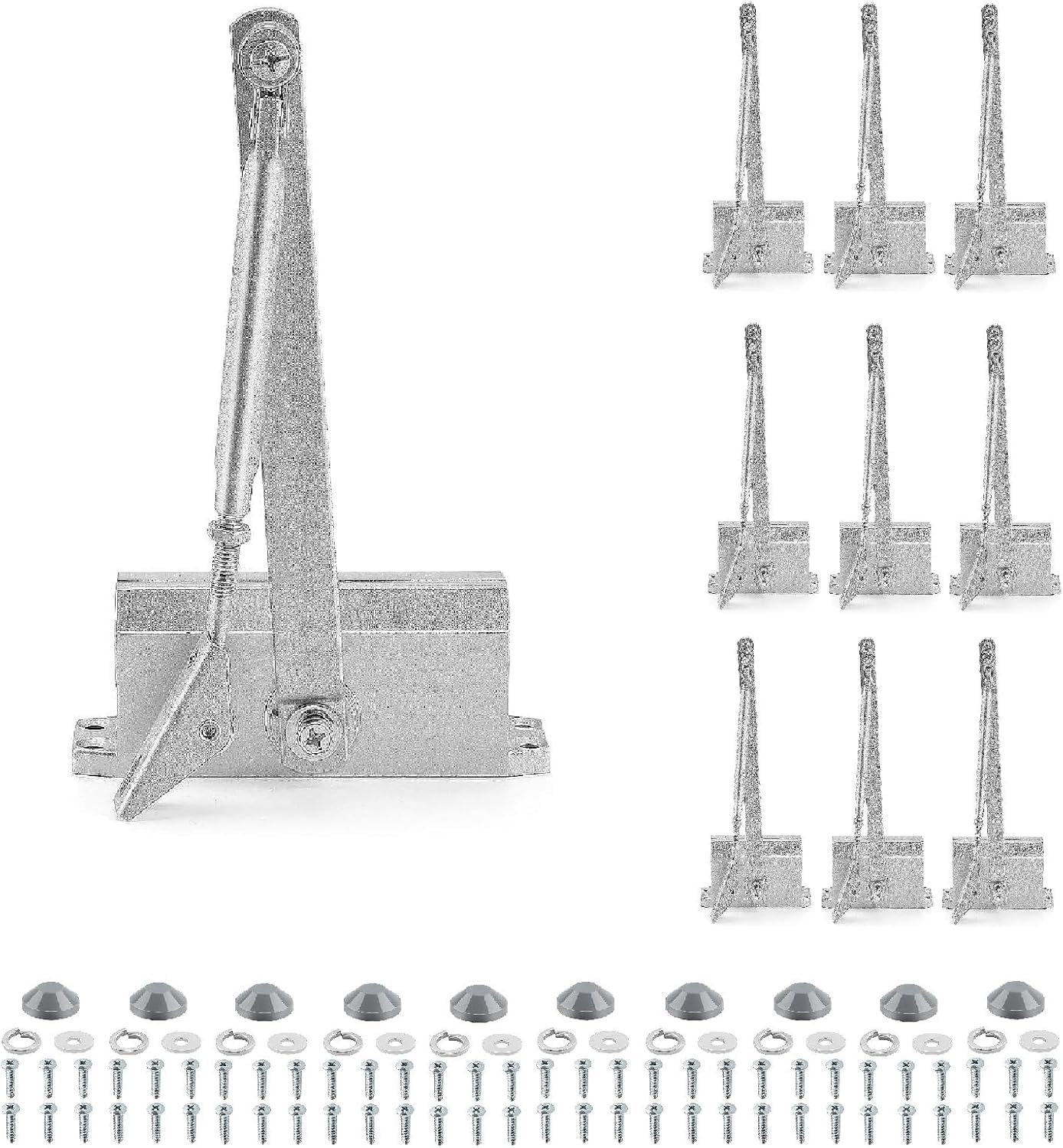 Sunnynest Silver 10Pcs Door Closer Hydraulic Door Closer Automatic Overhead Fire Easy To Install Suitable For 25-45Kg Commercial Or Household Use (10Pcs)