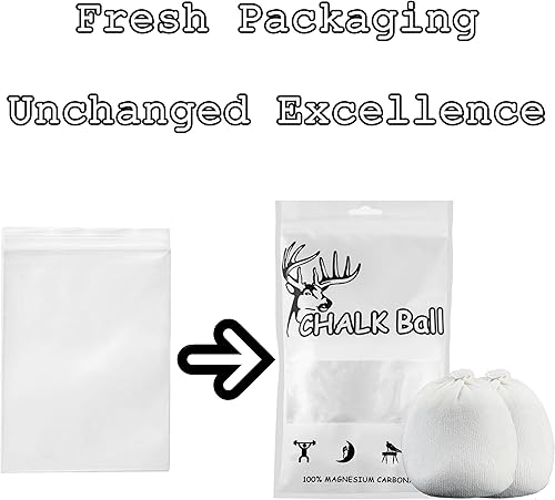Miniatura 3 de 2 bolsas de tiza de gimnasia para escalada  (6 onzas) de tiza de gimnasio utilizada para levantamiento de pesas, entrenamiento y escalada en roca,