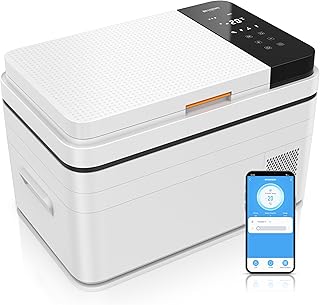 Brandson - Kompressor Kühlbox elektrisch – 30 Liter – App Steuerung Bluetooth Tuya Smart – Autokühlbox - 230 V und 12/24 V Gefrierbox Gefriertruhe bis -20°C – ECO Modus – Auto Camper LKW