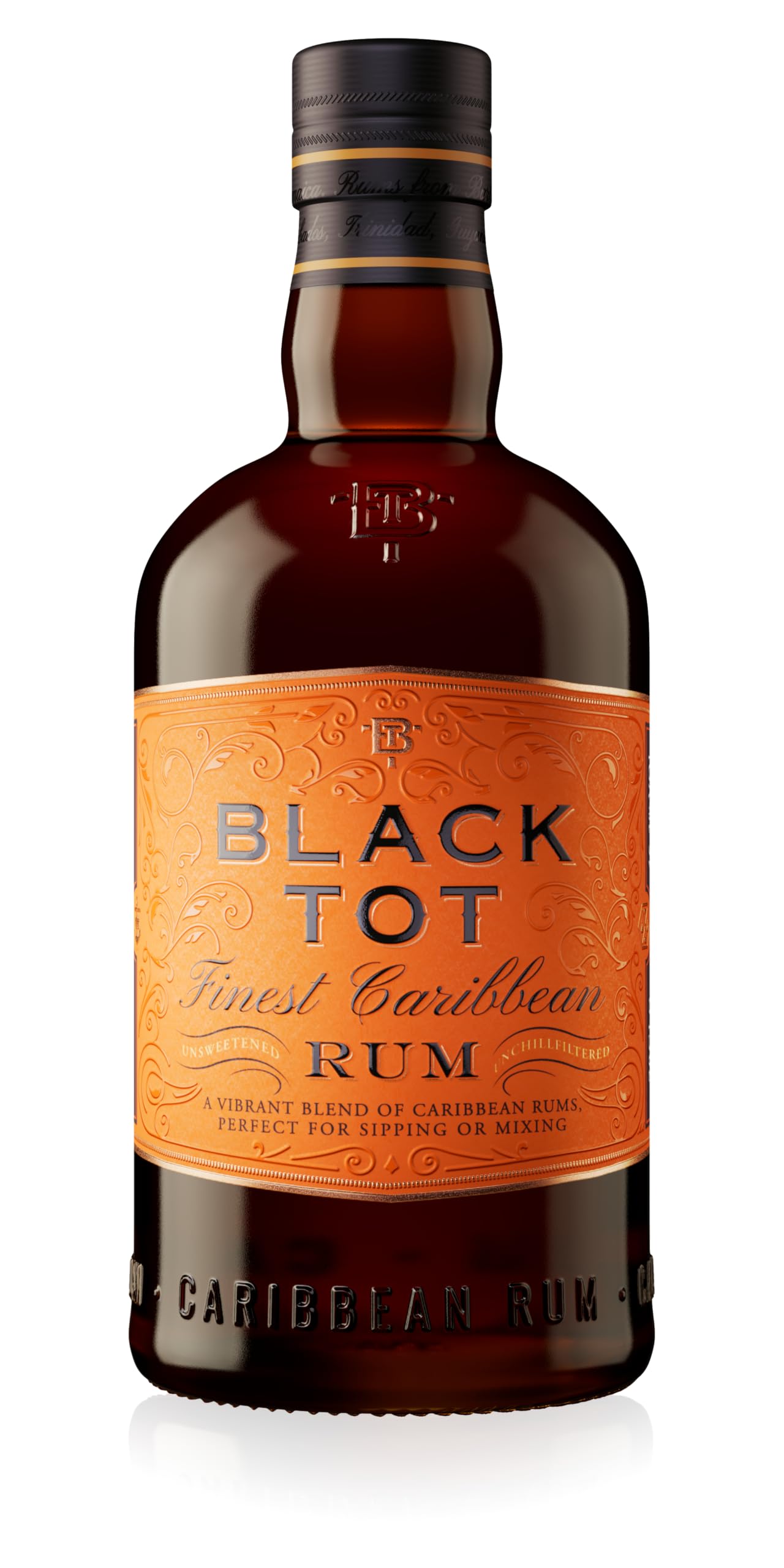 Black Tot | Rum | 700 ml | 46,2% Vol. | Blend aus verschiedenen Rums | Schwere Süße eines Navy Rums | Trockene Orangenschalen & Tannin | Tropischer Geruch | Mit Geschenkverpackung