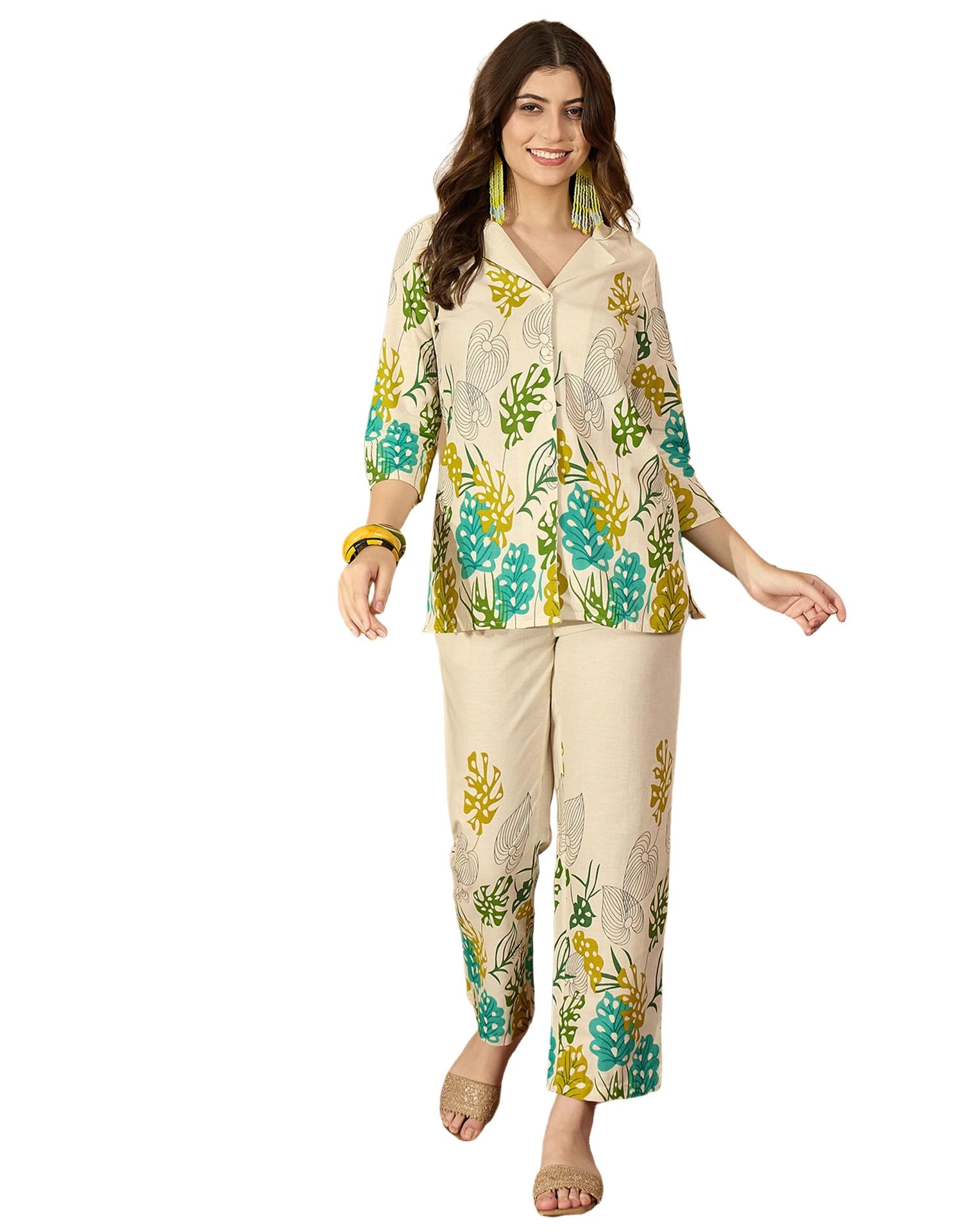 Women's Co Ord Set | Printed Cotton Blend A-Line Co Ord Set | Trendy Two Piece Ethnic Set