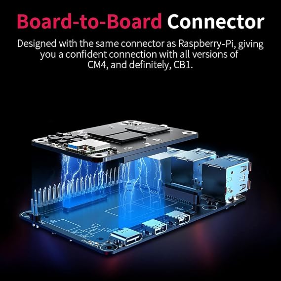 BIGTREETECH Pi4B Adapter V1.0 for Raspberry Pi CM4, BTT CB1 V2.2/CB1 eMMC/CB2 Core Board Compatible SKR Mini E3 V3.0/SKR V1.4 Turbo/Octopus V1.1/Pro to Running Klipper for Voron/CoreXY/i3 3D Printer