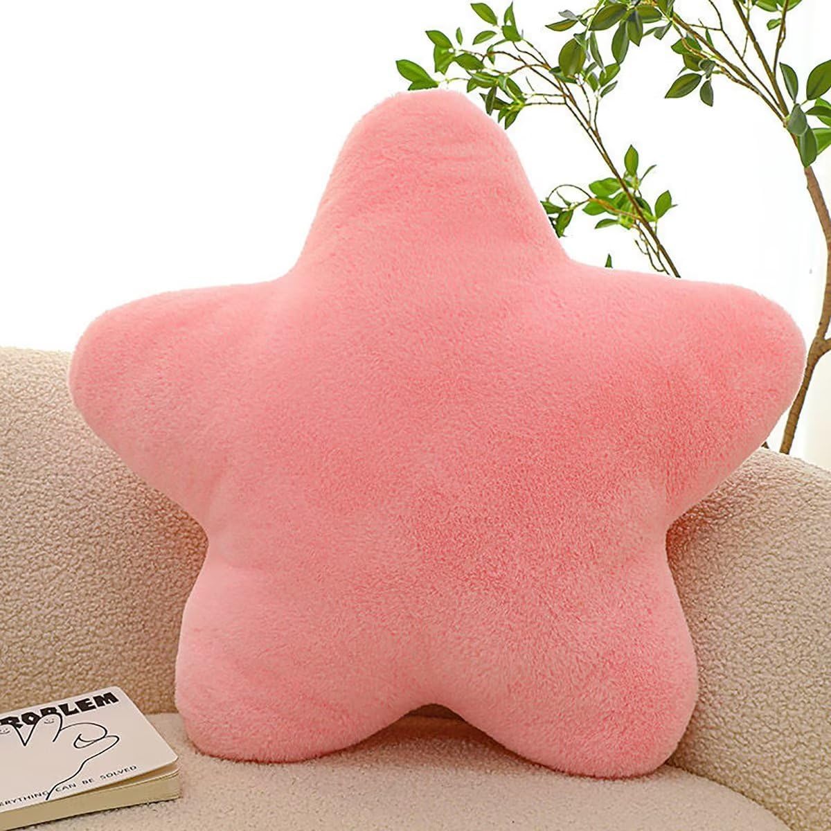 YefoundPink Star Shaped Plush Pillow Stuffed Cushion Decorative Throw Pillows Plush Throw Pillows for Christmas Thanksgiving Bedroom Livingroom Decor