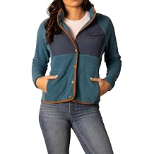 Kimes Ranch Womens Selma Polar Fleece Jacket with Contrast Nylon Overlay, Snap Front & Hand-Warmer Pockets