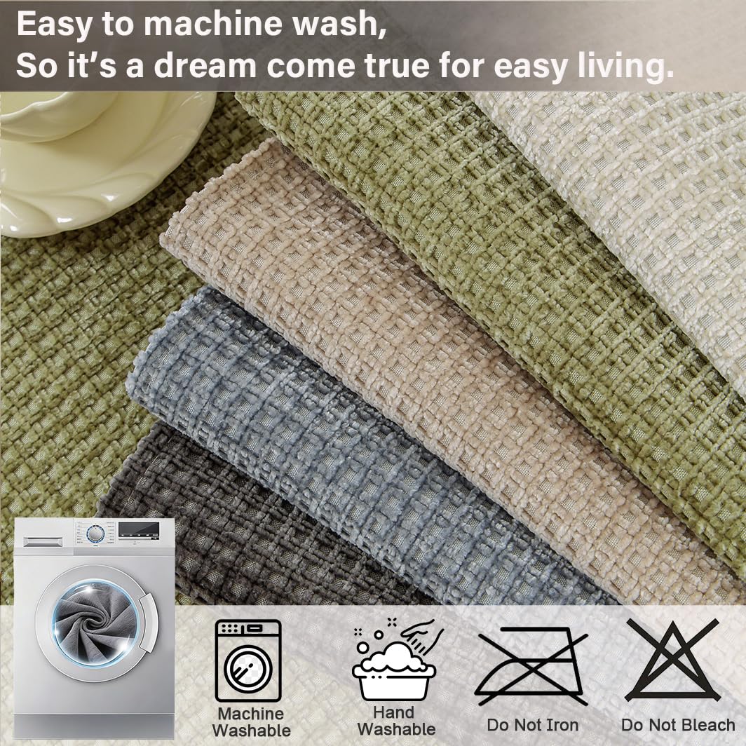 Generisch Weiche Chenille Sofa Überzug Sofabezug: Plüsch rutschfest Sofaschoner Sofa Cover 1/2/3/4 Sitzer Couch Überzug Sofaüberwürfe für U Form L Form Sektionssofa (Grün, 90x240cm)
