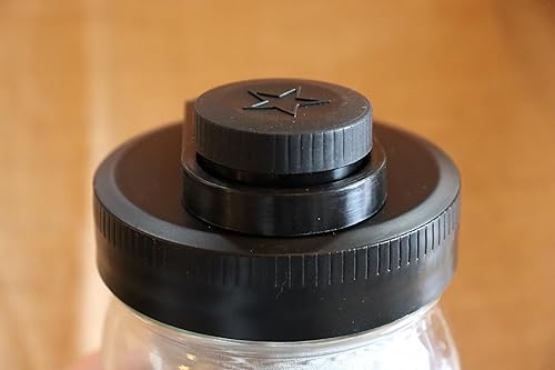 Miniatura 8 de Brewing America Jarra de vidrio con tapa, tarros de bola, 1 cuarto de galón (32 onzas) con tapa negra de boca ancha para verter tarro Mason para