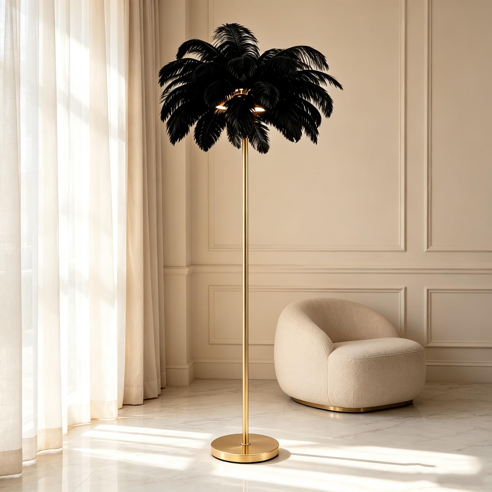 LCNDKF Luxury Interior Feather Floor Lamp