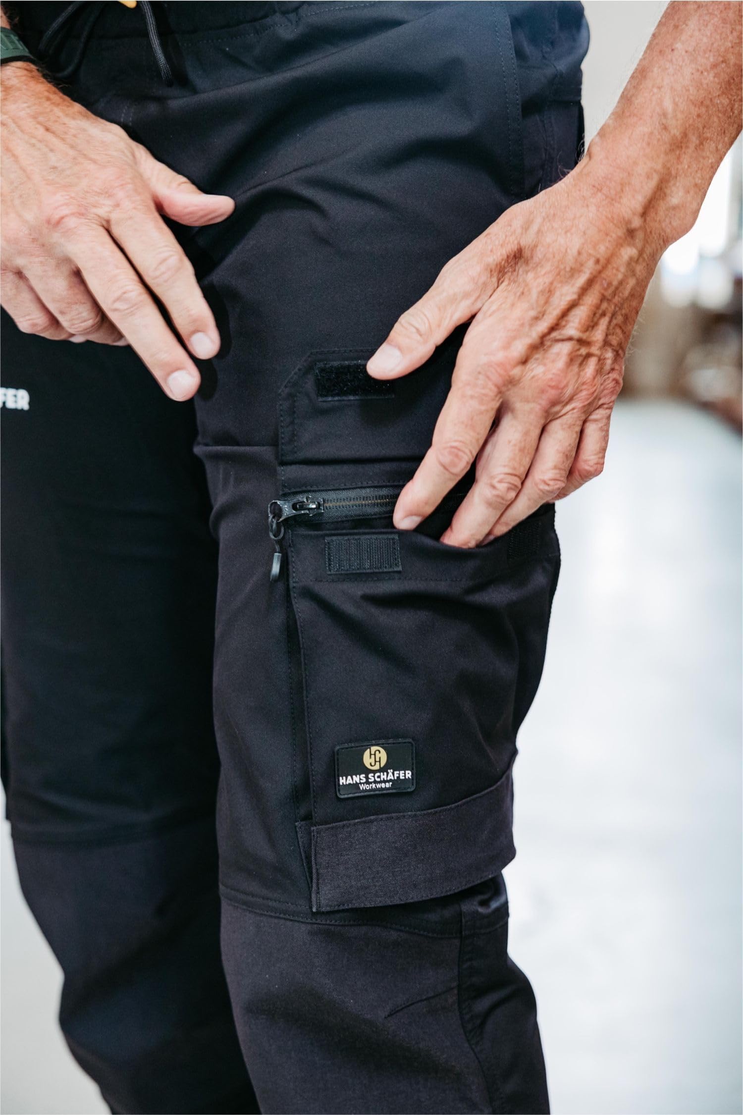 HSW Professional – Lange Arbeitshose für Herren – Funktionelle Bundhose mit Knieverstärkung und vielen Taschen – Bequem wie eine Jogginghose