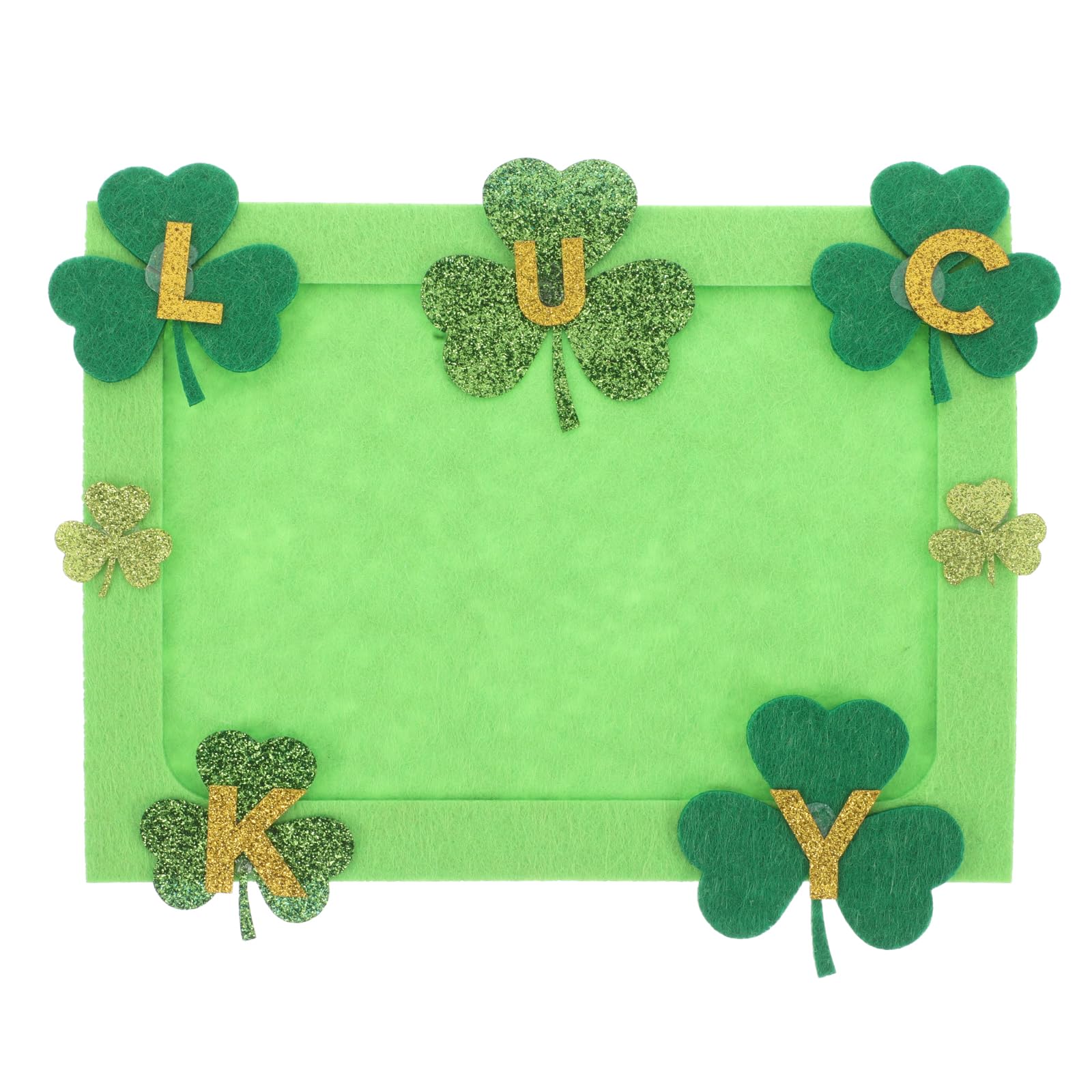 LUOZZY St Patricks Day Diy Craft Kit Irish Festival Felt Photo Frames with Lucky Shamrocks Stickers for Home Classroom Party Decorations