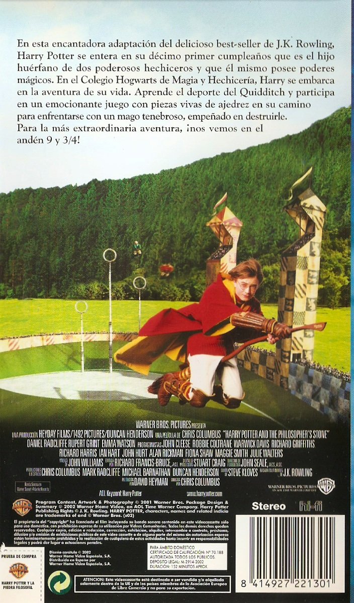 Harry potter y la piedra filosofal(video) [VHS]