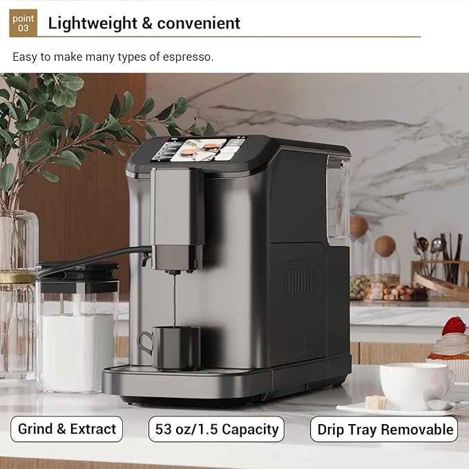 Máquina de Espresso Automática con Molinillo Integrado, 20 Bar, 1.5L miniatura 7