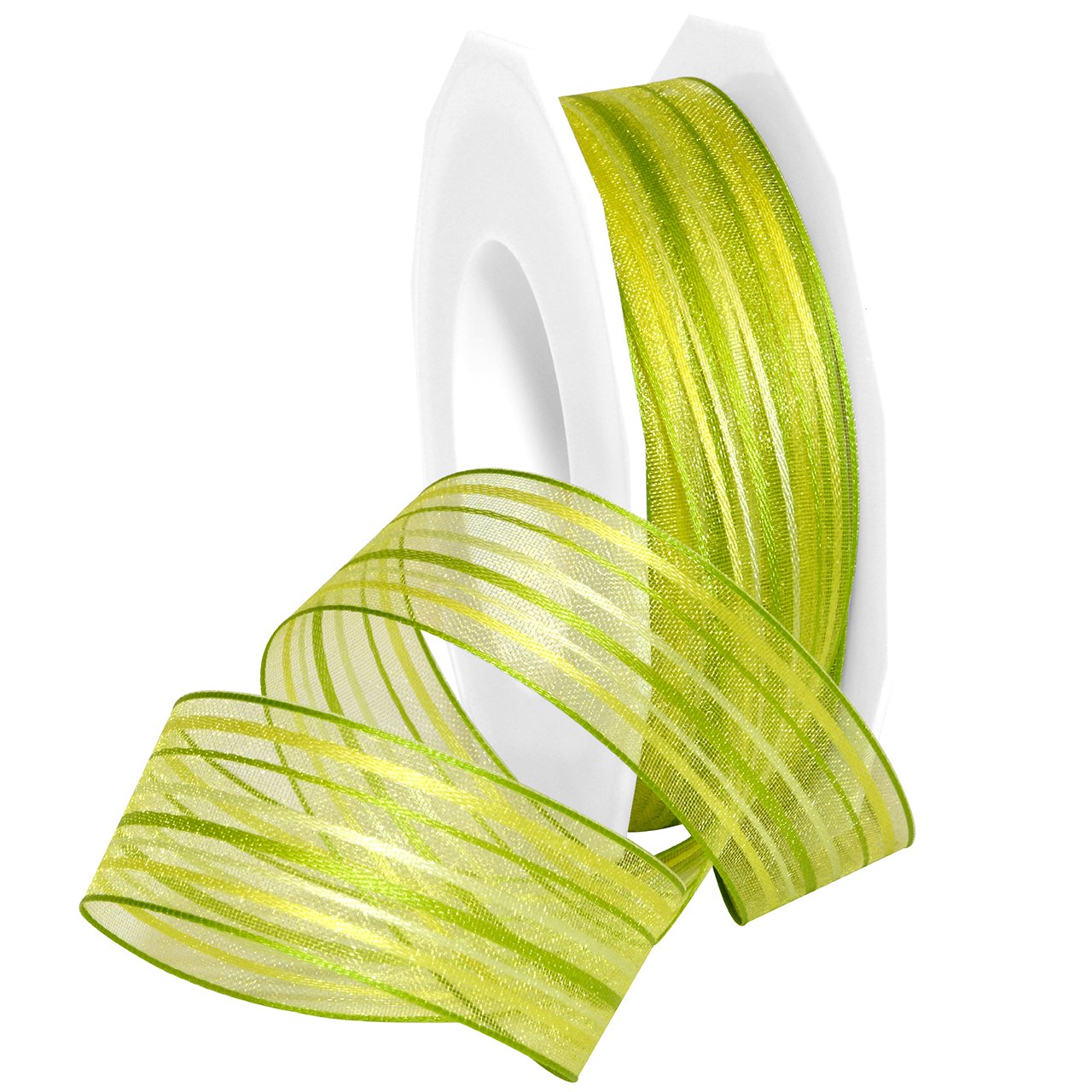 Präsent - Malediven Organza Ribbon Light Green 20-m-Roll 25 mm width, Pink, 25mm - 20m