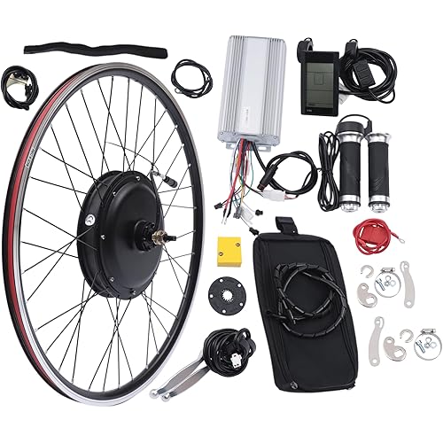 20/26/27.5/29 Inch Ebike Conversion Kit 48/72V 0.75/1/2KW Rear Wheel E Bike Motor Conversion Hub Electric Bicycle Wheel, 9 Speed Rear Wheel Motor Kit with Controller, LCD Display, PAS (No Batteries)