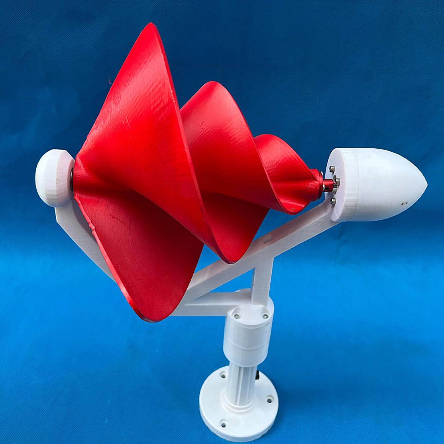 50W Aerogenerador De Hélice 12V Generador De Turbina Eólica con Bombilla, Mini Turbina Eólica Generador Trifásico De Imanes Permanentes para Iluminación, Enseñanza Y Experimentos,Rojo,50W