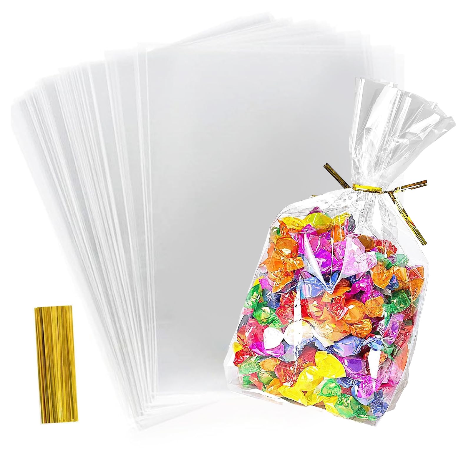Cellophane Bags - 100 Pack Small Clear Cellophane Sweet Cookie Bags, Food Safe, Seal Clear Self-Adhesive OPP Display Sealable Bags For Cookies - View #11