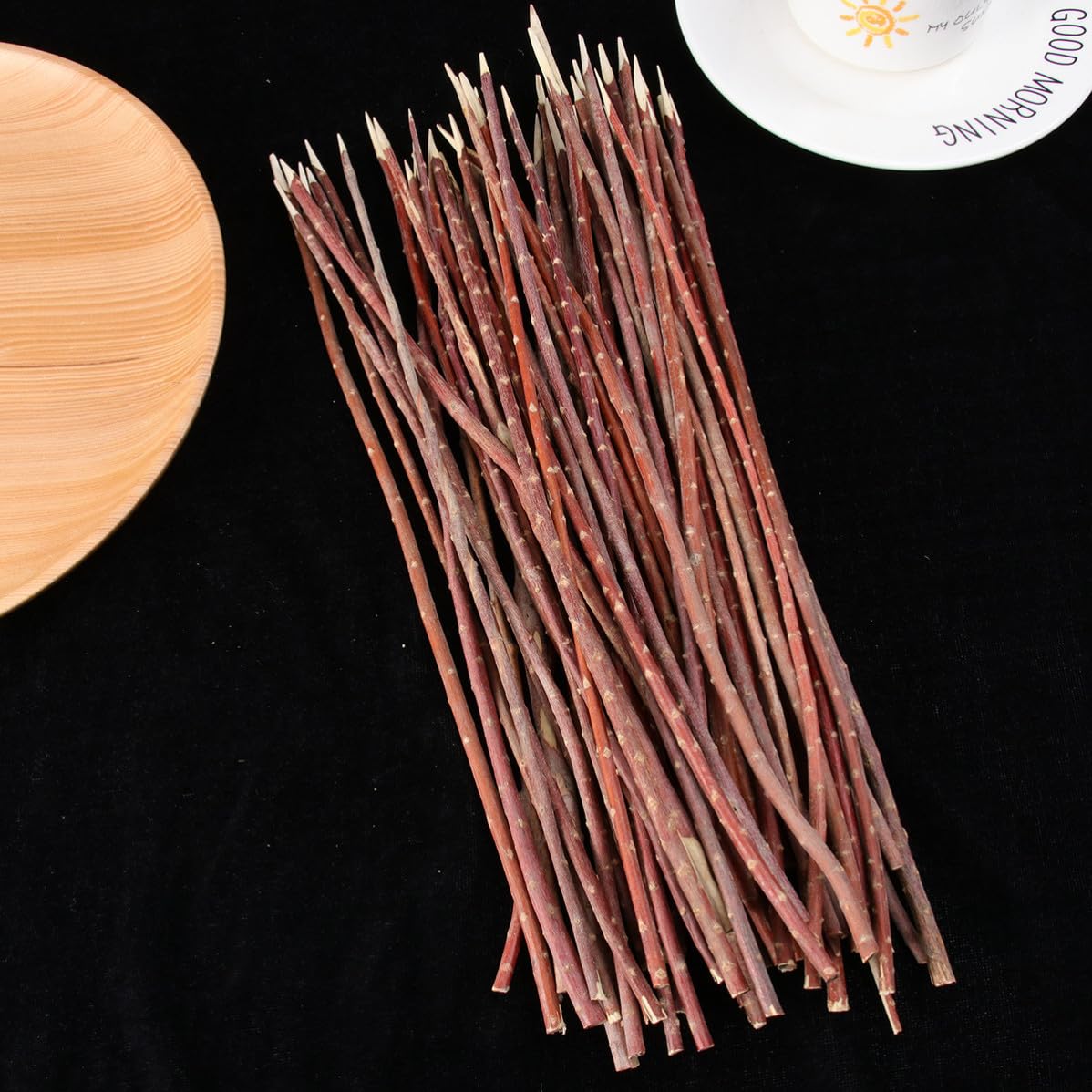 PACKOVE Forchette per Barbecue per Barbecue All'aperto Pratiche e Comode da Impugnare 100 Pezzi in Legno di Salice Rosso e Piccoli Negozi