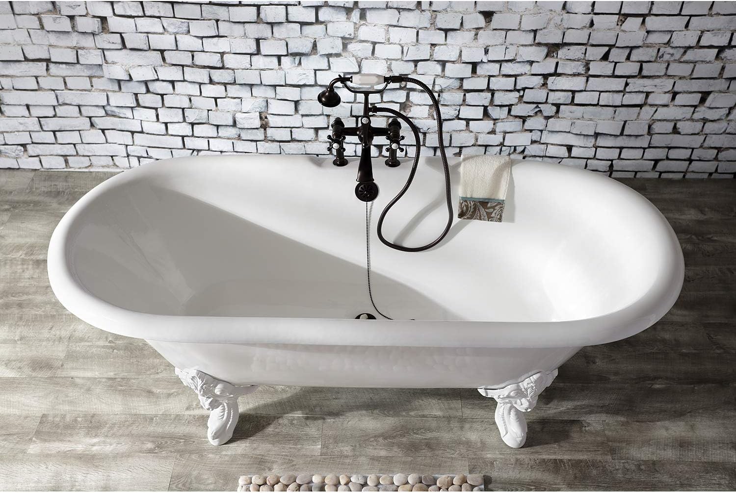 Kingston Brass AE109T5 Auqa Vintage Deck Mount Clawfoot Tub Faucet, Oil Rubbed Bronze