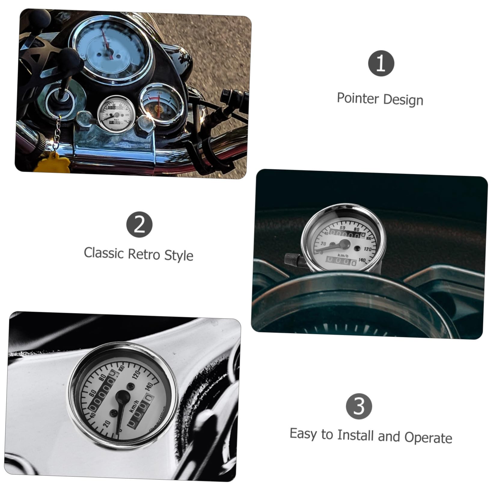 PRETYZOOM Tachimetro per Digitale Display Chiaro Misuratore velocità per Indicatore Modificato per Facile da Installare e Leggere