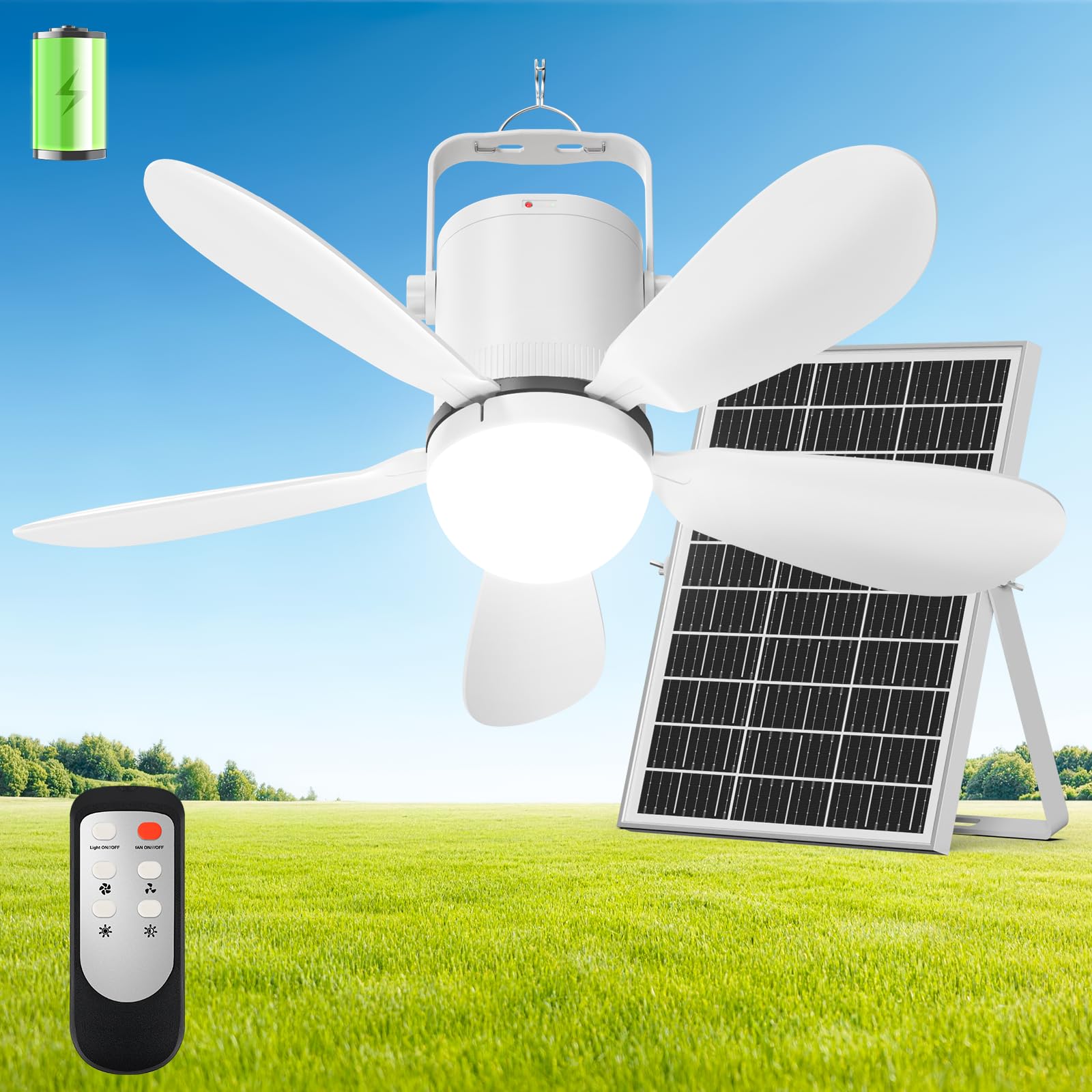 Micosong 21” Solar Ceiling Fan Light