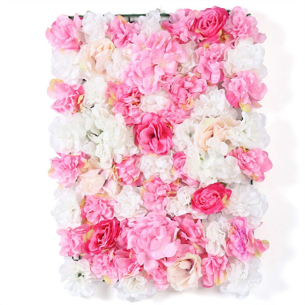 Futchoy 20 Stück Künstliche Blumen Wand Hochzeitsfest Veranstaltungsort Panels Dekor Blumen Wanddekoration Blumenwandpaneel, Brautparty, Ereignis, Babyzimmer, Kinderzimmer, Heimtextilien