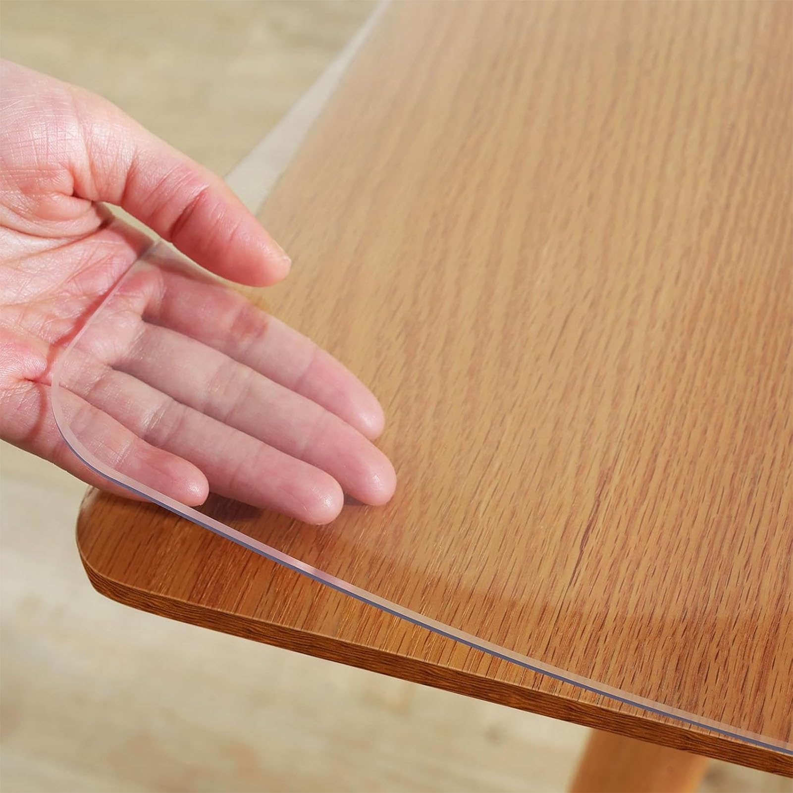 Generico Copritavolo Trasparente Protettivo da 2 mm di Spessore Copritavolo Trasparente in PVC, Tappetino da scrivania Impermeabile per Cucina, cassettiera, scrivania, Tavolo da Pranzo(90 * 120cm)