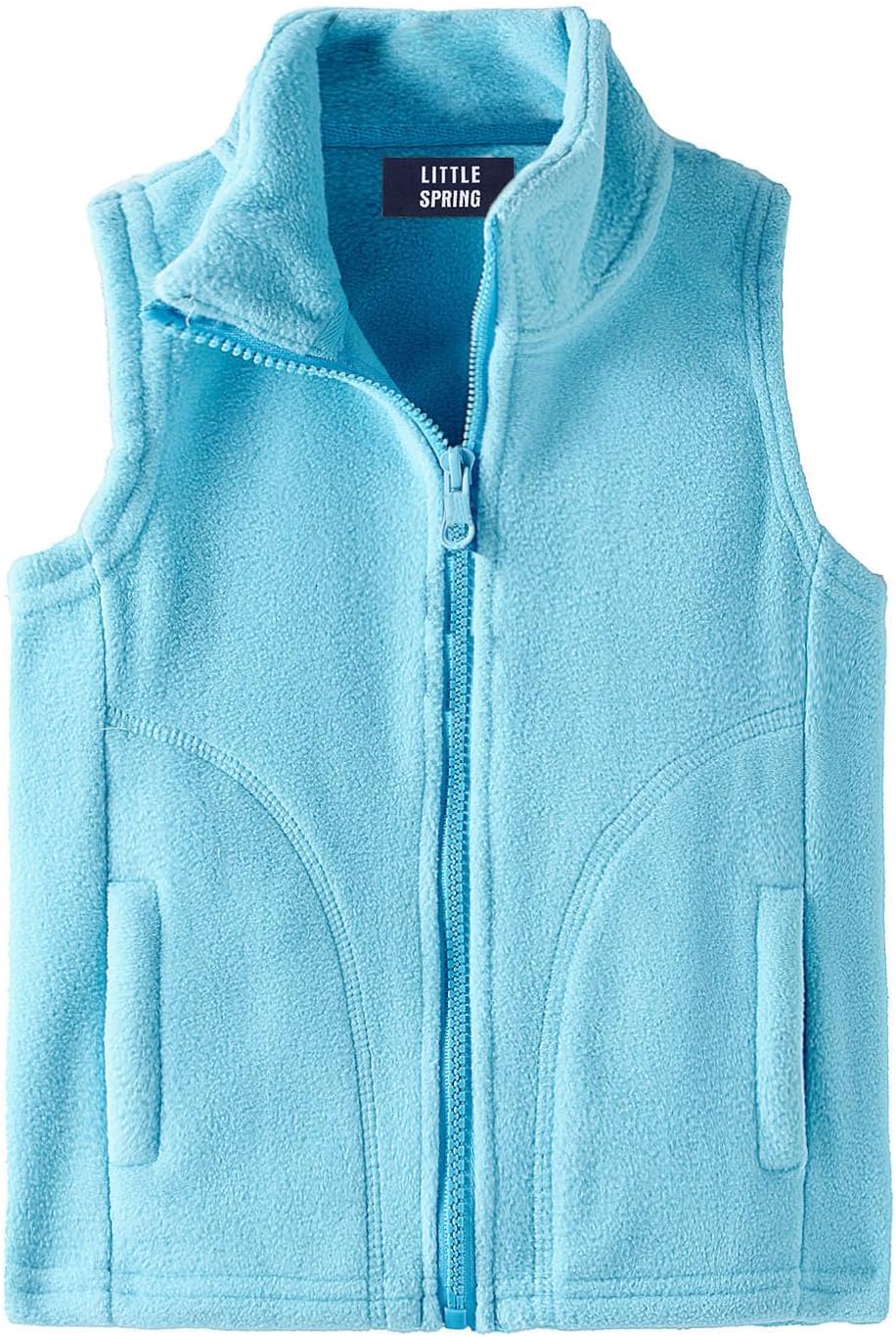LittleSpring Boys Girls Fleece Vest Sleeveless Jacket Full-Zip Fall Winter Warm Outerwear