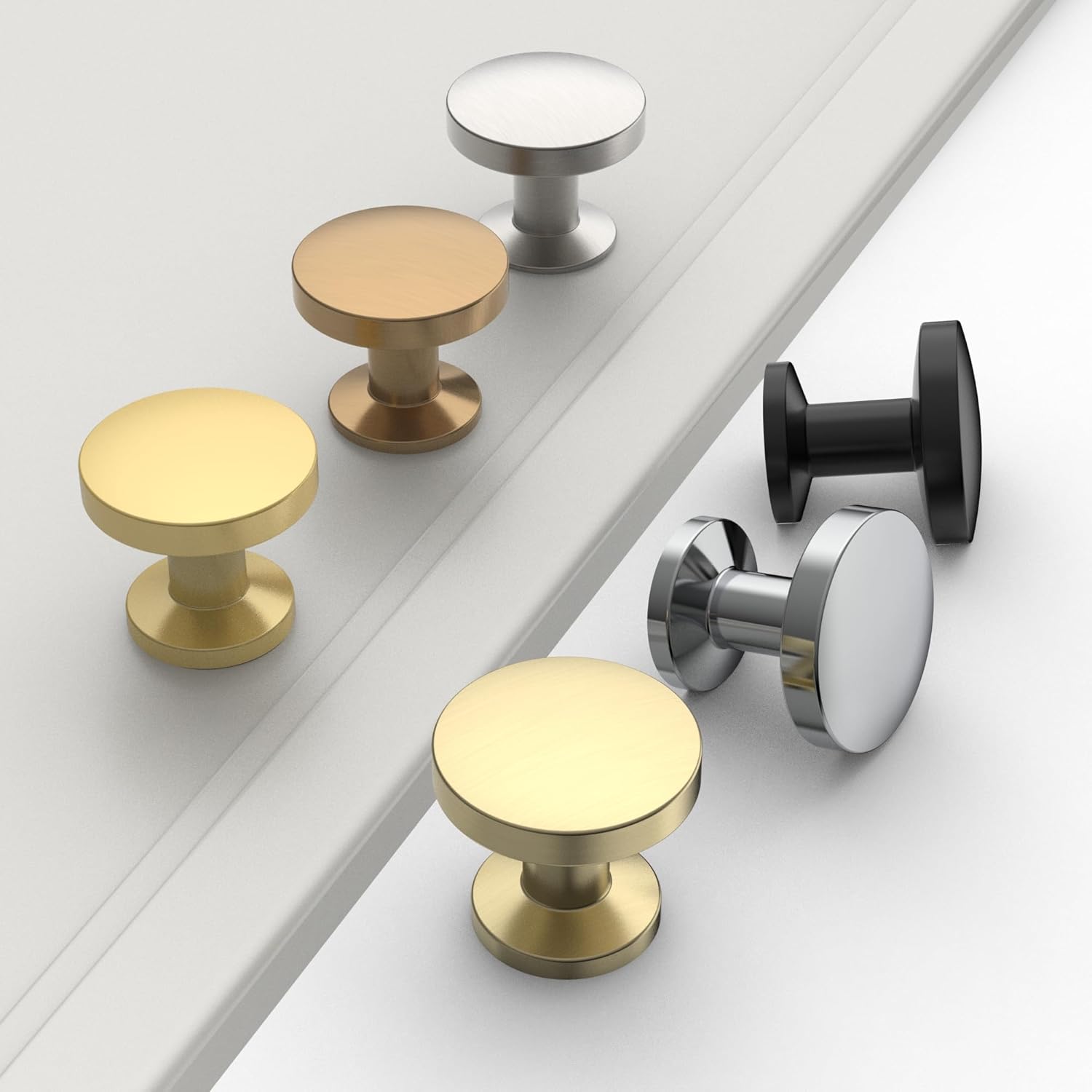 Asidrama 30 Pack Brushed Brass Kitchen Cabinet Knobs Dresser Knobs Drawer Knobs Cabinet Hardware Zinc Knobs for Dresser Drawers 3835