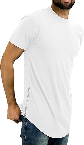 Bleecker and Mercer - Camiseta para hombre, estilo hipster, estilo hipster, alargada, larga, con parte inferior redonda