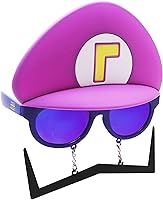 Vista 32 de Sun-Staches Gafas de sol oficiales de Super Mario Mario Luigi Peach Bowser Yoshi Wario o Waluigi accesorio de disfraz Se adapta a la mayoría