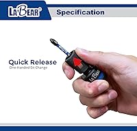 Vista 4 de LABEAR - Adaptador de llave de impacto con convertidor de hembra de 1/2" a hexagonal de 1/4", liberación rápida, mandril de cambio rápido, adaptador