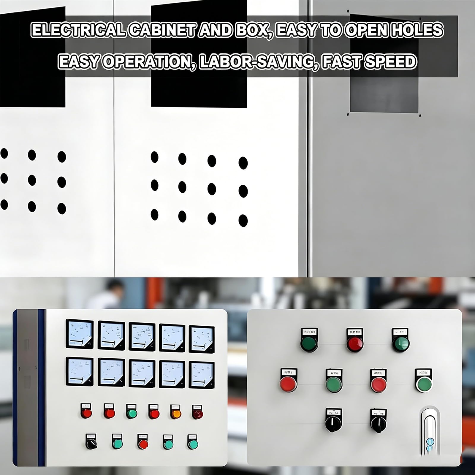 Kit Punzonadora Hidráulica Recargable, Máquina Punzonadora 80 Kn Con 6 Matrices (Φ22-60 Mm) Y Batería 21 V 2x2500 Mah, Herramienta Punzonado Hidráulico Carrera 22 Mm Alivio Presión Automático