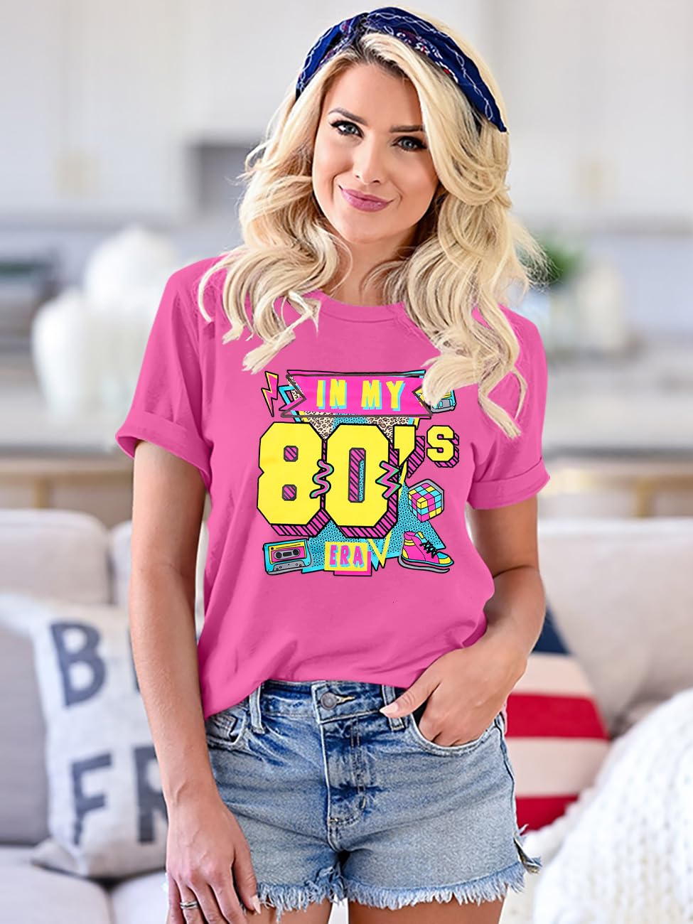 Camisas de los años 80 para mujer, estilo vintage, con gráficos, camisetas de neón en la era de los 80, camisa informal de los años 80 y 90, ropa de fiesta
