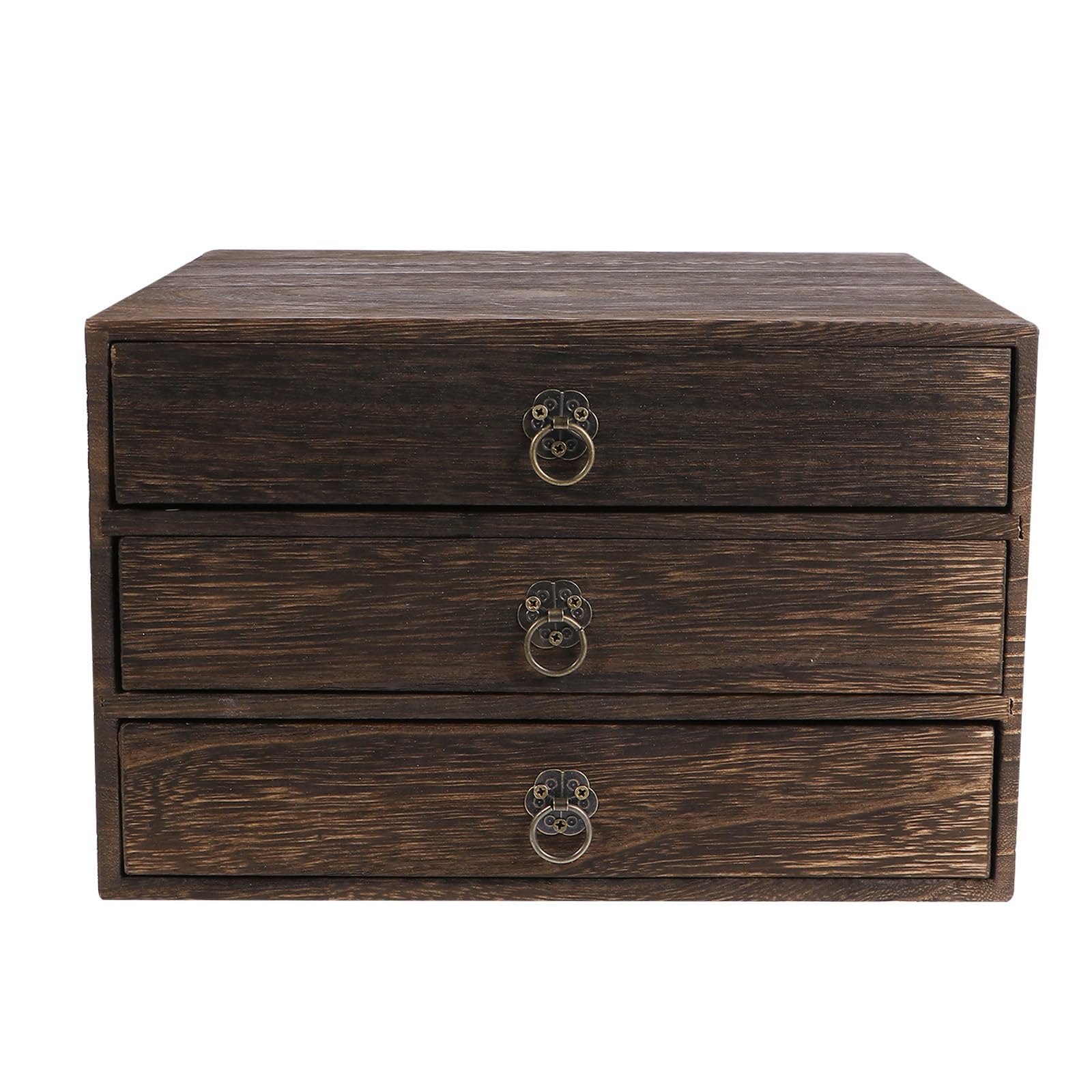 Toddmomy Organizer da scrivania in legno massello a 3 strati colore caffè con struttura retrò per decorazione domestica e ufficio
