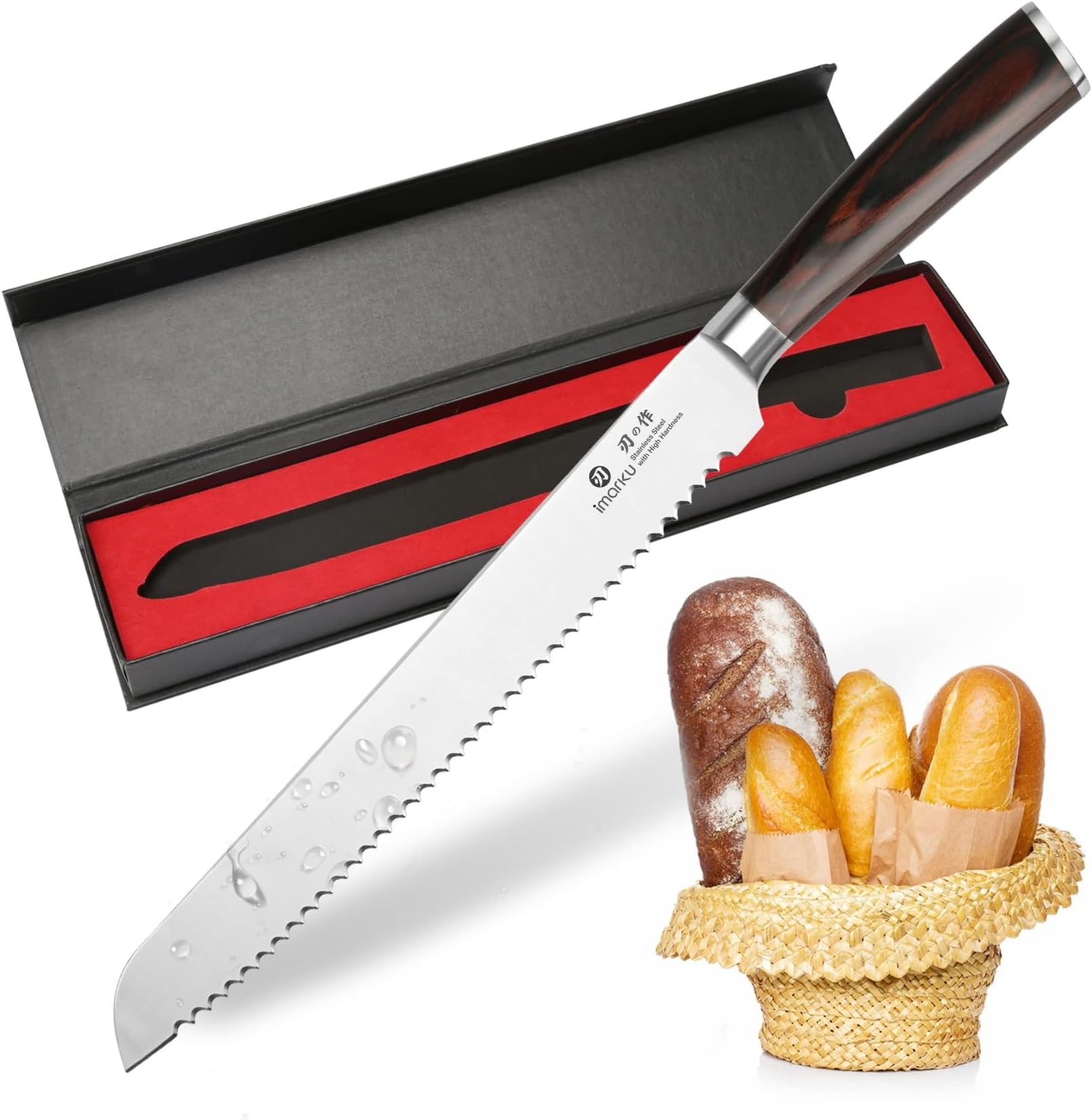 Imarku 25cm Pro Serrated Bread Cake Slicer Knife - Premium German Stainless Steel Bread Slicer