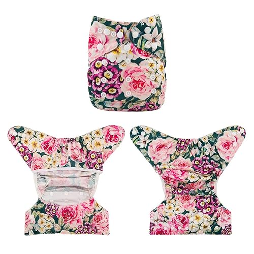 Miniatura 6 de Babygoal Funda de pañales de tela para niñas, fundas reutilizables ajustables para pañales ajustados y preplegados, 6 fundas de ropa de bebé + una