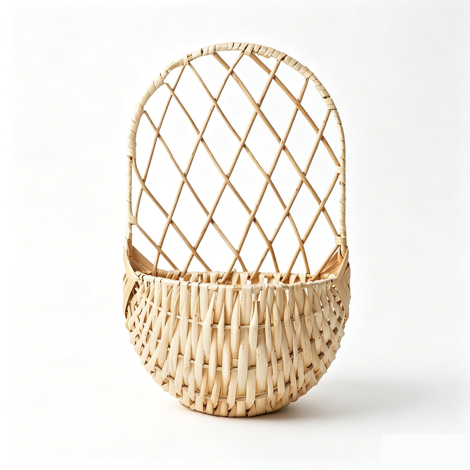 Cesta Colgante de Pared de Hiedra de Agua y Madera con Asa