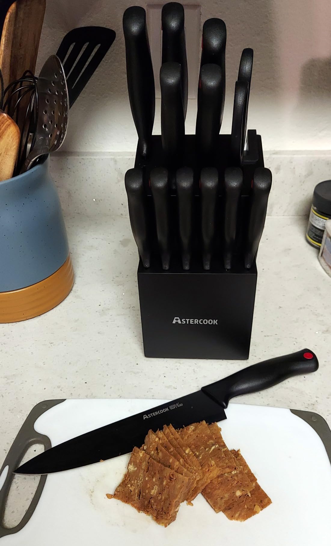 8/mo Finance Knife Set, Astercook 15 Pieces Knife Sets for Kitchen