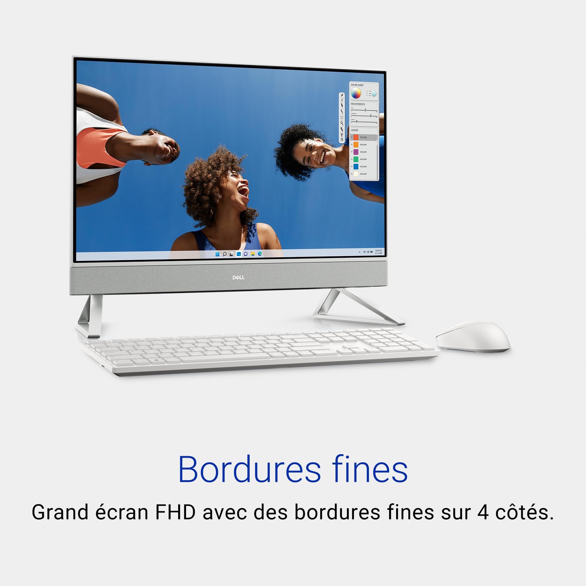 Dell Inspiron 24 5430 Ordinateur de Bureau Tout-en-Un 23.8" FHD, Processeur Intel Core i5-1334U, Graphique Intel, RAM 8Go, SSD 512Go, Windows 11 Home, Clavier Français AZERTY, Blanc