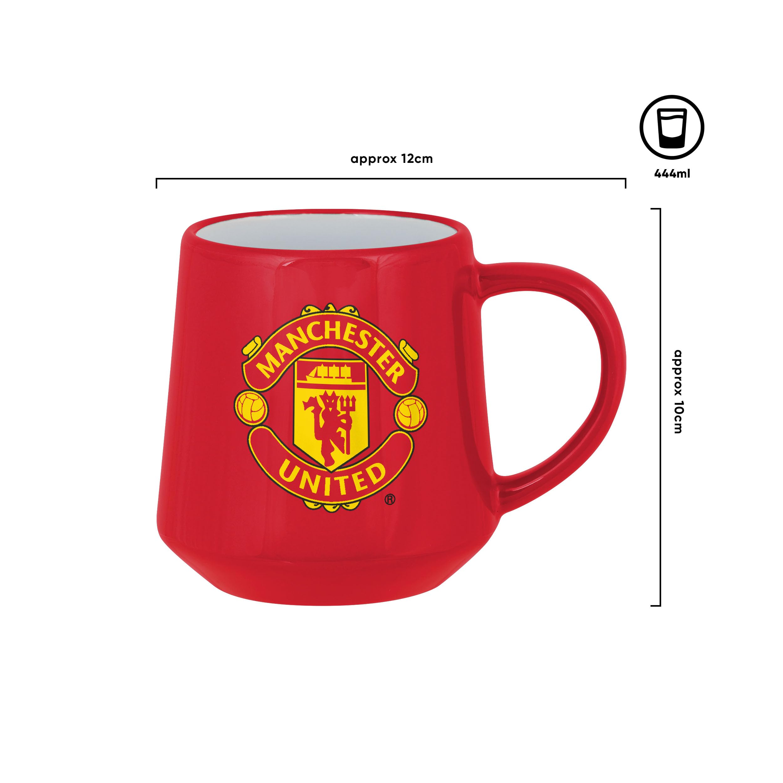 FOCO Taza con base grande roja con licencia oficial del Manchester United FC