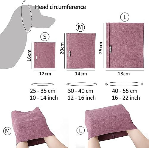 Miniatura 2 de Cubierta de orejas de perro para baño, secado y aseo, capucha para mascotas para aliviar la ansiedad y calmar, protector de oídos de perro,