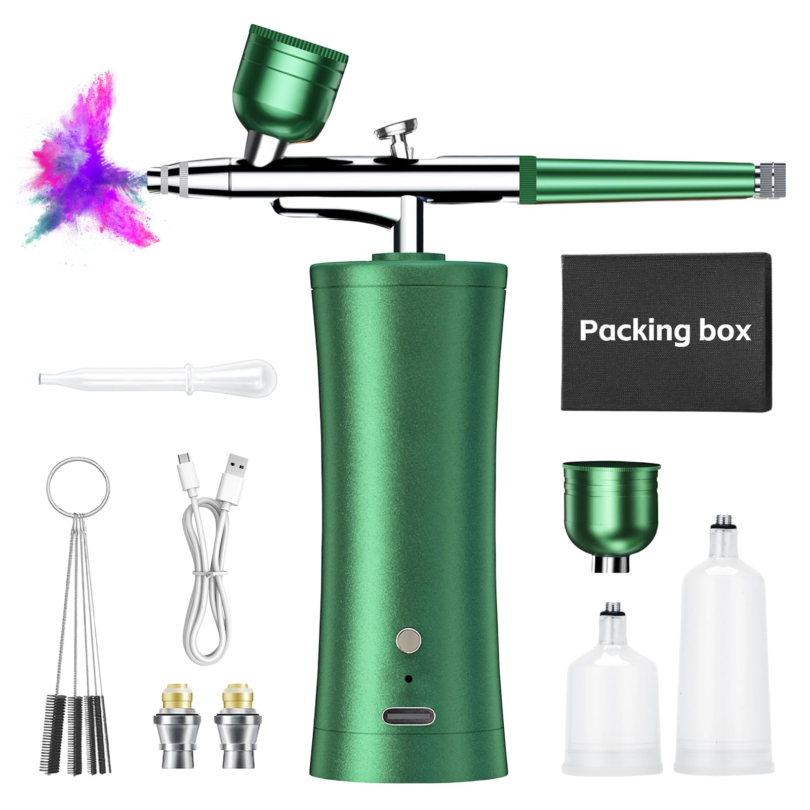 Kit Aerografo Con Compressore Portatile - Pistola A Spruzzo Ricaricabile USB Per Trucco E Decorazione