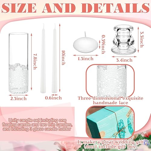 Miniatura 3 de Irenare Unity - Velas con portavelas para ceremonia de boda, accesorios de boda para ceremonia de recepción, portavelas de cristal decorativo, vela