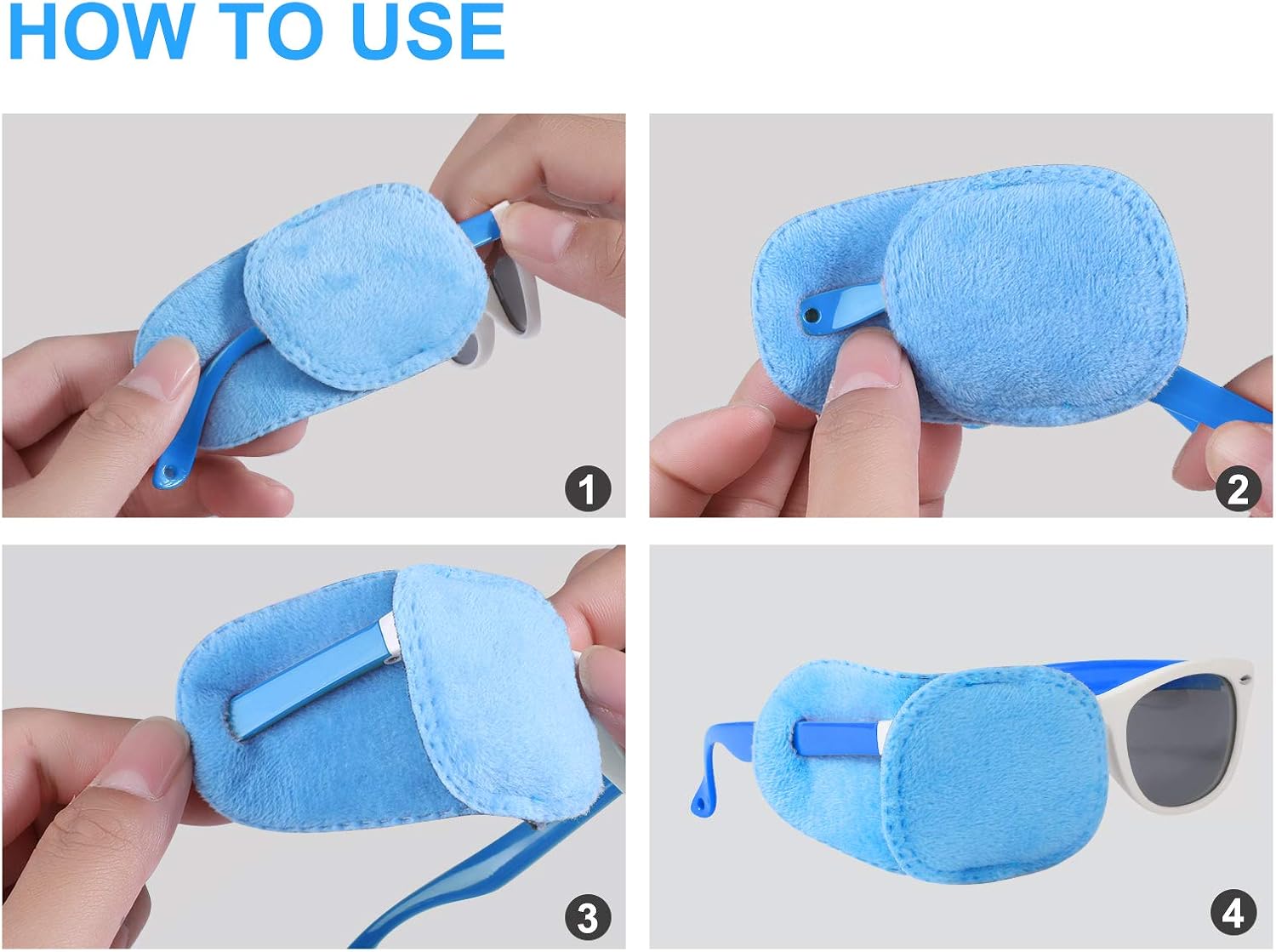 HIFOT 4pcs Eye Patches for Kids Girls Boys Soft Eye Patch for Glasses Eyepatch for Adults Children Lazy Eye Amblyopia Strabismus to Cover Either Eye - Image 5