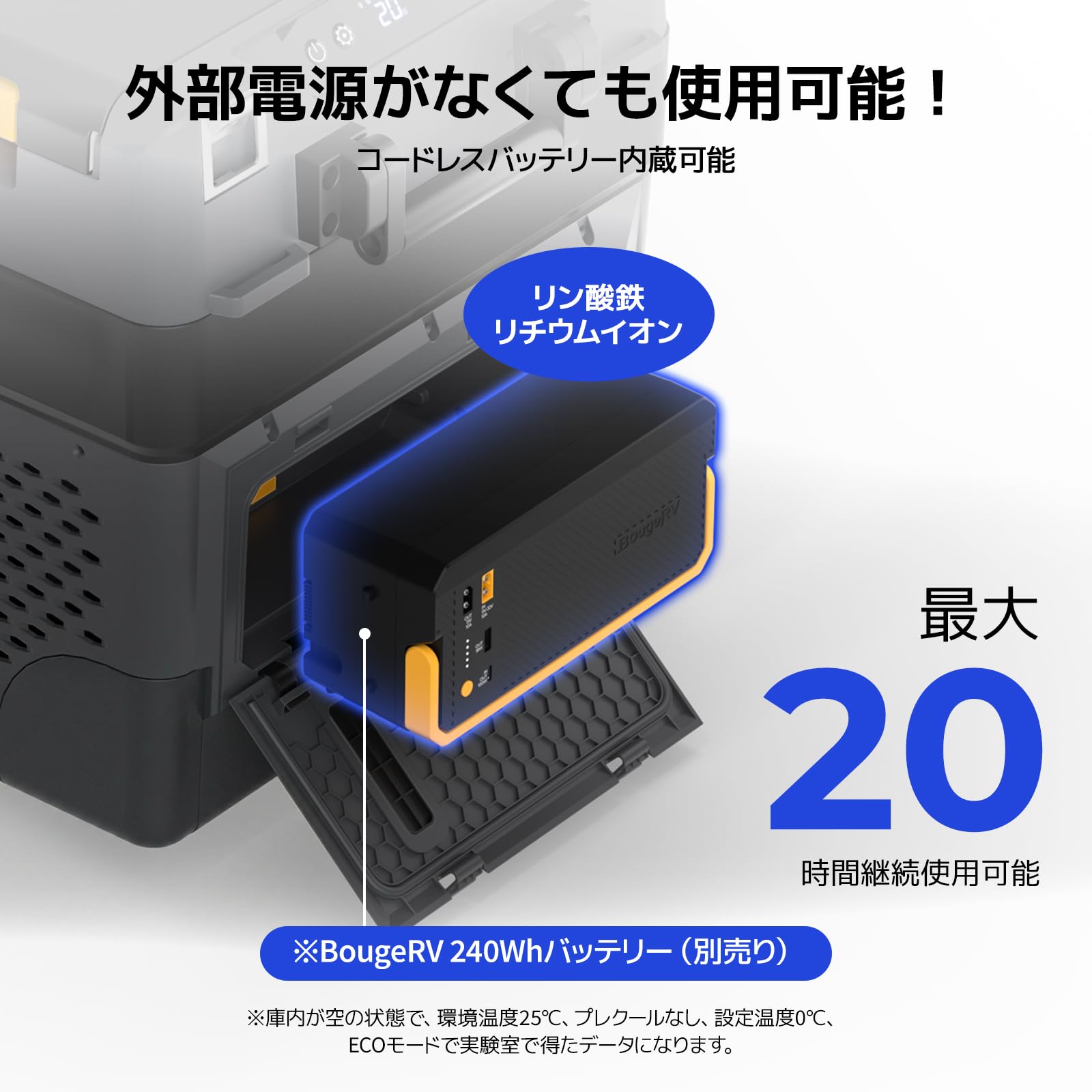 Amazon.co.jp: 【リン酸鉄バッテリー内蔵可能】BougeRV CRD2 V2.0 車載