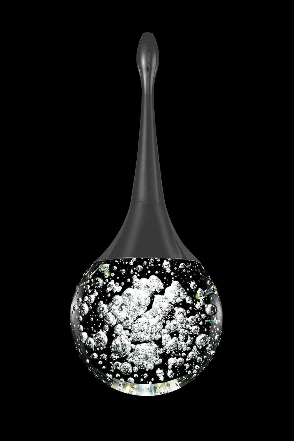 Flashing God Black 1 Light Crystal Pendant Lighting K9 Crystal Globe Pendant Chandeliers Crystal Bubble Chandeliers Kitchen Island Pendant Lighting Dimming LED 2700k 4500k 6000k