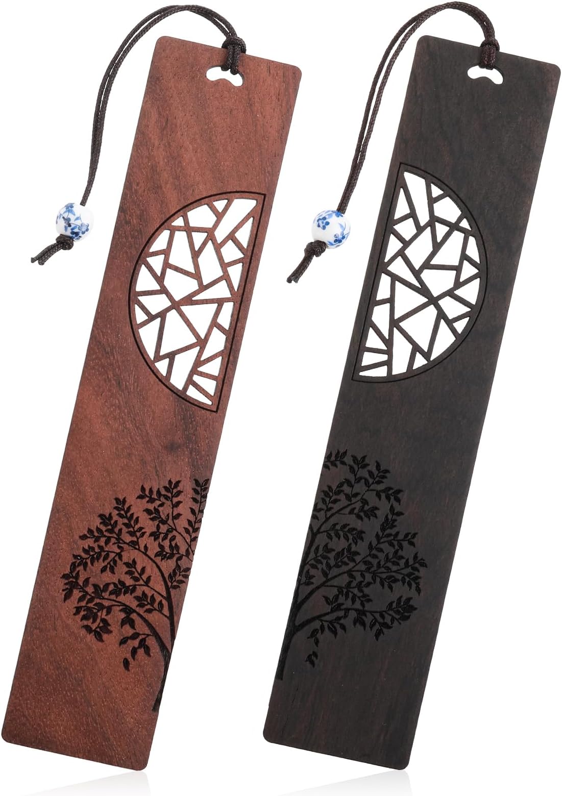 Amaxiu Vintage Wooden Bookmarks, Pack of 2, Wooden Bookmarks with