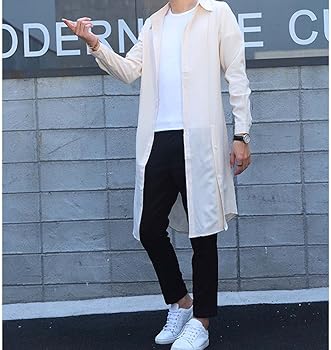 Amazon.co.jp: [ネルロッソ] シャツ メンズ ロング丈 長袖 yシャツ