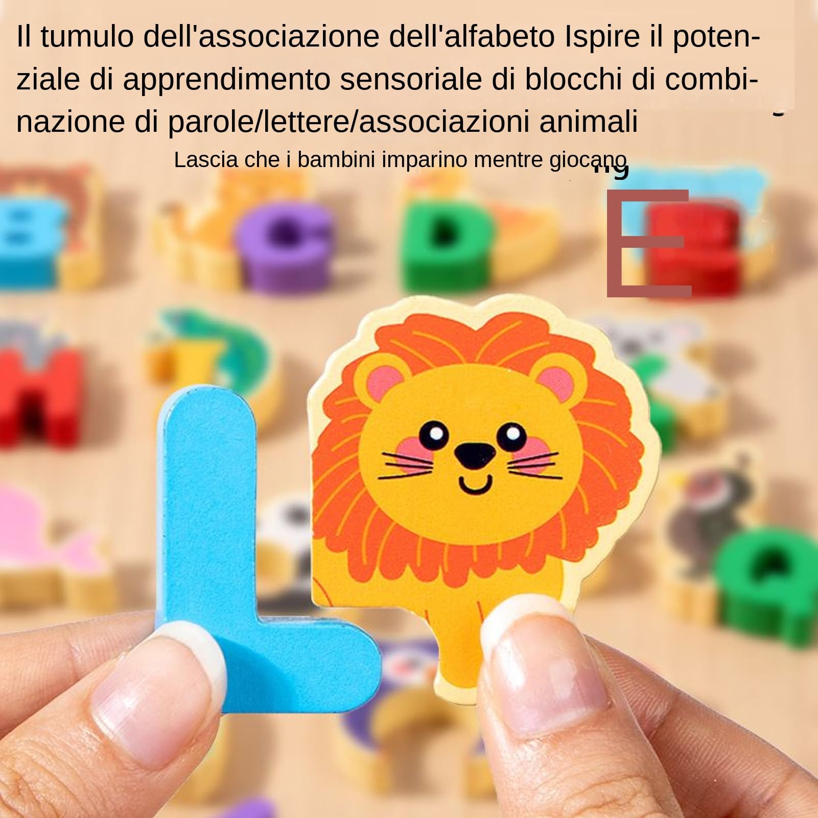 Puzzle Alfabeto Per Bambini - Giochi Educativi Animali In Legno | Gioco Didattico Unisex Per Età 3+ Anni Casa Scuola Viaggi Interni Esterni