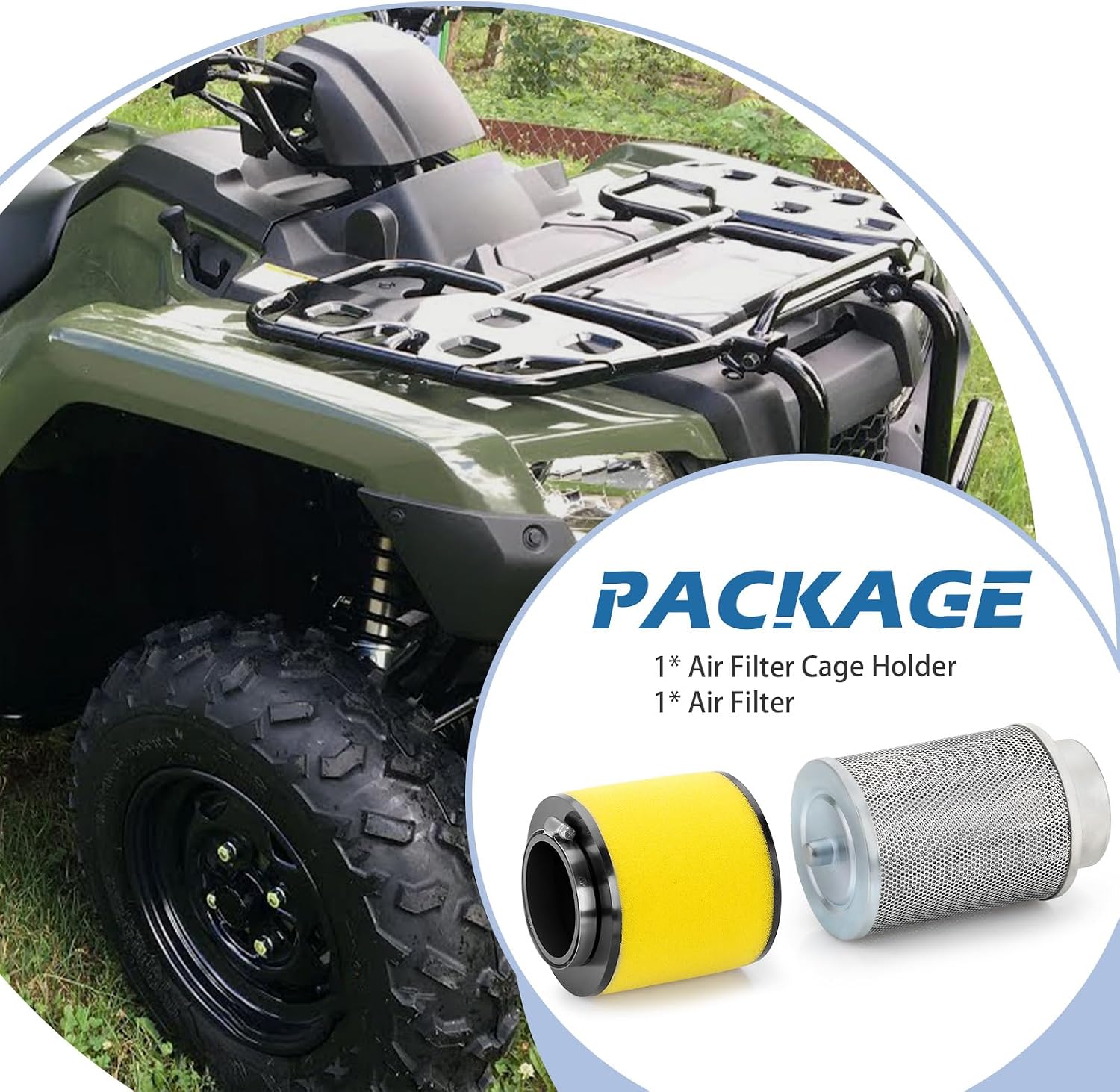 Air Filter & Filter Cage Holder for Honda Rancher 400 TRX400 FA FGA 2004-2007 17211-HN7-000